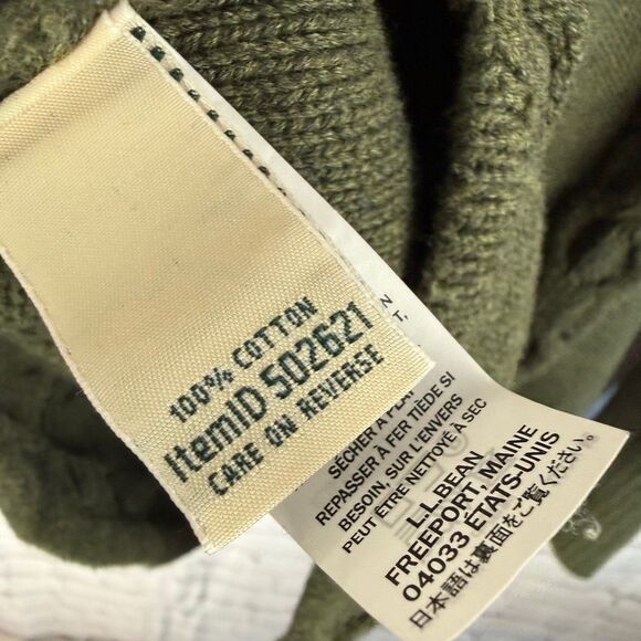 SOLD -Do NOT PURCHASELL Bean Cable Knit Cotton Turtleneck Sweater Size M - Picture 6 of 6